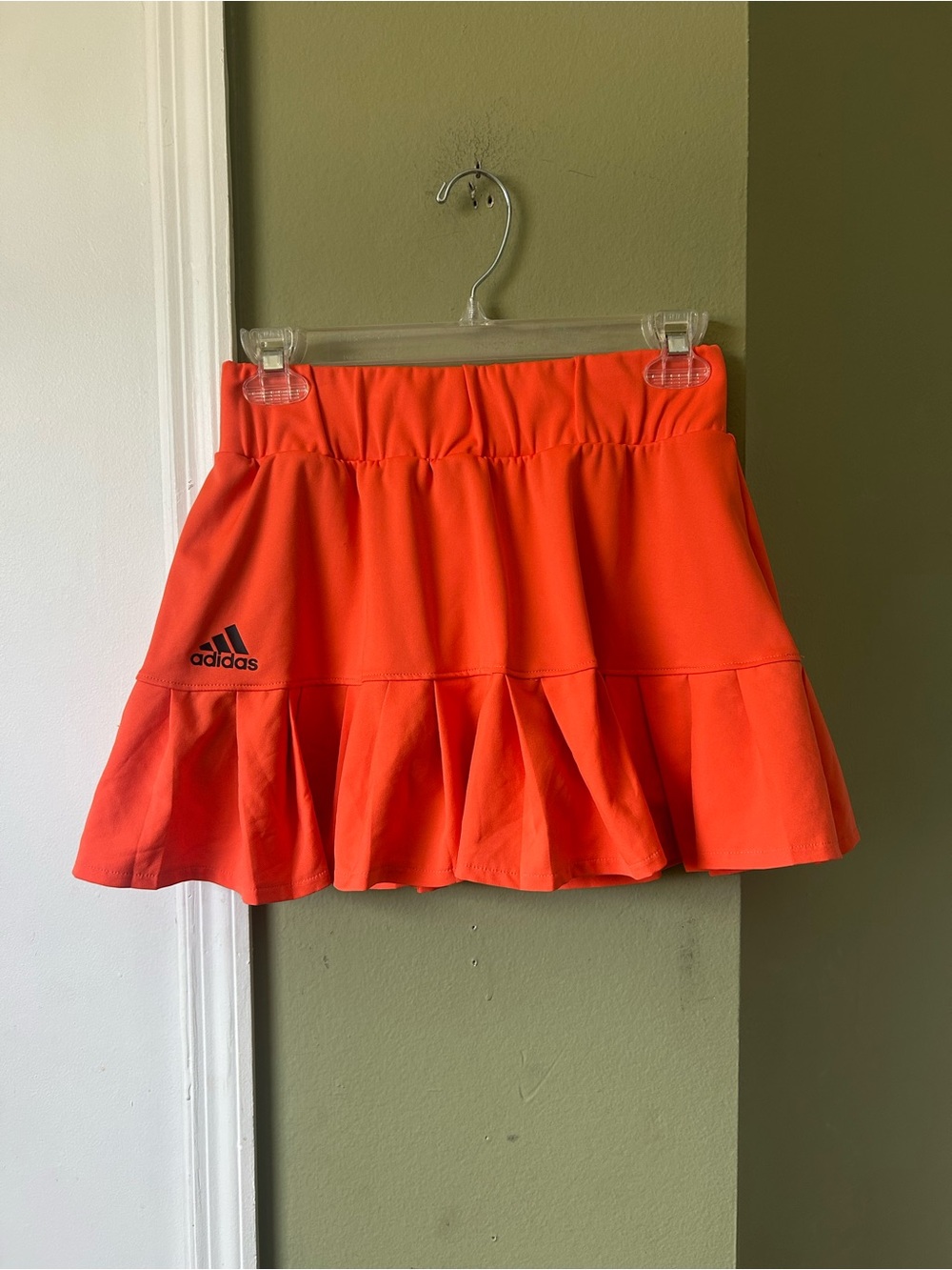 Adidas Prime Blue Bright Orange Pleated Athletic Skater Skort with Black shorts